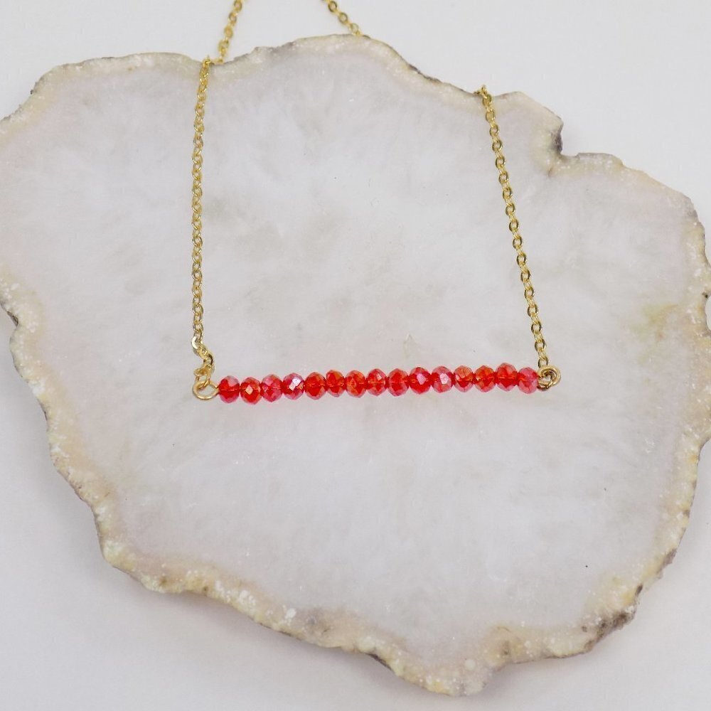 dainty bar necklace beads